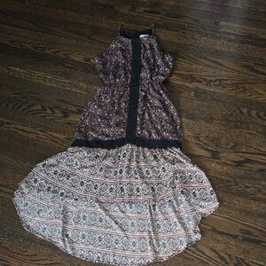 Knox Rose Black Floral High-Low Dress